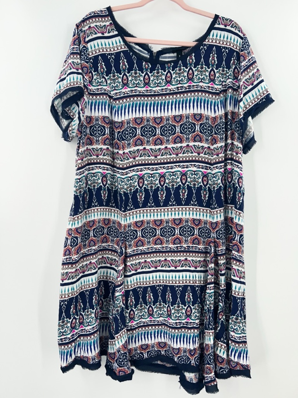 Torrid Challis Tee Dress Multicolor Mixed Prints Mini size 3X - Picture 3 of 8